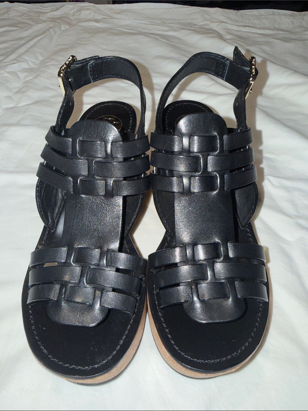 Tory Burch Leslie Cork Heeled  Wedges Size 7 M EUC